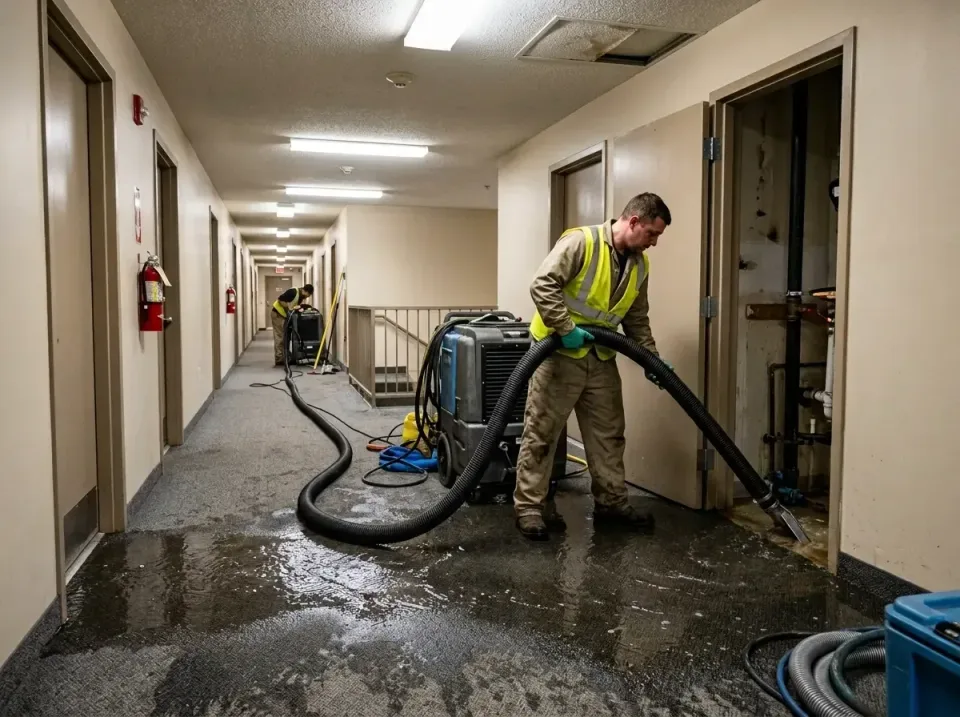 multi-unit-apartment-hallway-f-005 — frequently asked questions, Emergency Burst Pipe Water Extraction & Removal in Cascades…